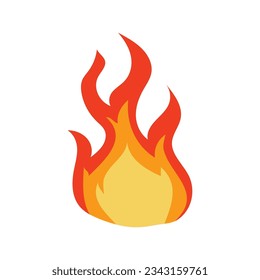 red and orange fire flame. Part of hot flaming element. Idea of energy and power. Isolated vector illustration in flat style