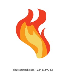 red and orange fire flame. Part of hot flaming element. Idea of energy and power. Isolated vector illustration in flat style