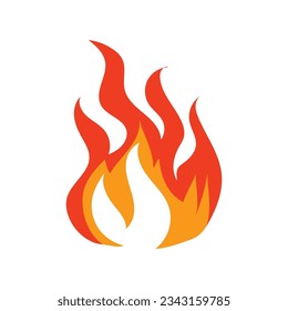 red and orange fire flame. Part of hot flaming element. Idea of energy and power. Isolated vector illustration in flat style