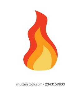 red and orange fire flame. Part of hot flaming element. Idea of energy and power. Isolated vector illustration in flat style