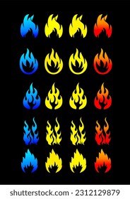 vector de icono de bola de fuego naranja roja