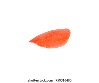 Red orange flame, grenadine. Cherry tomato watercolor vector. Splash background for text.
