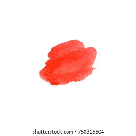 Red orange flame, grenadine. Cherry tomato watercolor vector. Splash background for text.