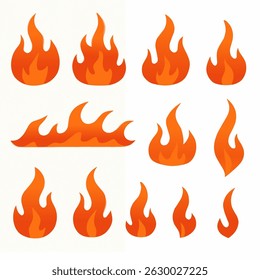 Red and orange flame shapes with variation.