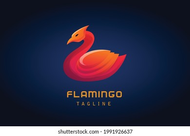 red orange flamingo gradient logo