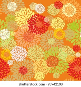 Red - orange floral seamless floral background