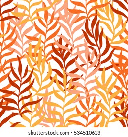 Red and orange foliage seamless vector pattern