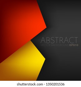 Red and orange geometric vector background overlap layer on dark space for text and background design