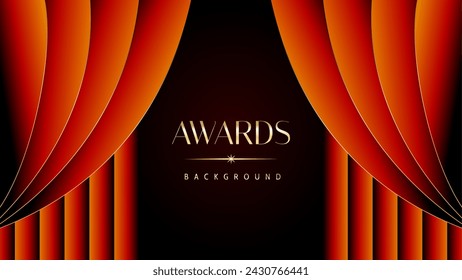 Red orange and golden awards graphics background. Elegant orange premium template design. Wedding invitation card. Engagement ceremony invite. Luxury premium corporate abstract design template.