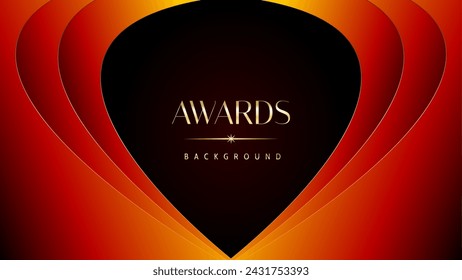 Fondo de gráficos naranja rojo y dorado de los premios. Elegante diseño de plantilla premium naranja. Tarjeta de invitación de boda. Invitación de ceremonia de compromiso. Plantilla de diseño abstracto corporativo premium de lujo.