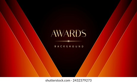 Red orange and golden awards graphics background. Elegant orange premium template design. Wedding invitation card. Engagement ceremony invite. Luxury premium corporate abstract design template.