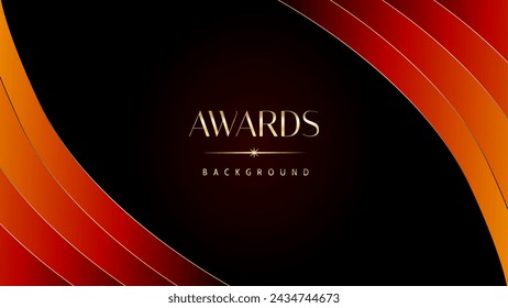 Red orange and golden awards graphics background. Elegant orange premium template design. Wedding invitation card. Engagement ceremony invite. Luxury premium corporate abstract design template.
