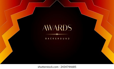 Red orange and golden awards graphics background. Elegant orange premium template design. Wedding invitation card. Engagement ceremony invite. Luxury premium corporate abstract design template.