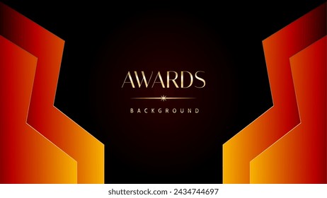 Red orange and golden awards graphics background. Elegant orange premium template design. Wedding invitation card. Engagement ceremony invite. Luxury premium corporate abstract design template.