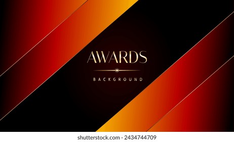 Red orange and golden awards graphics background. Elegant orange premium template design. Wedding invitation card. Engagement ceremony invite. Luxury premium corporate abstract design template.