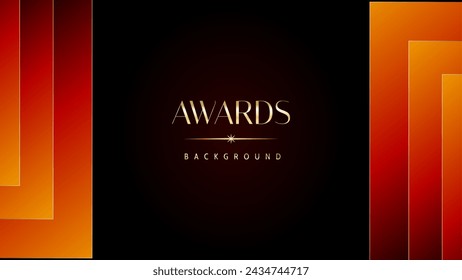Red orange and golden awards graphics background. Elegant orange premium template design. Wedding invitation card. Engagement ceremony invite. Luxury premium corporate abstract design template.