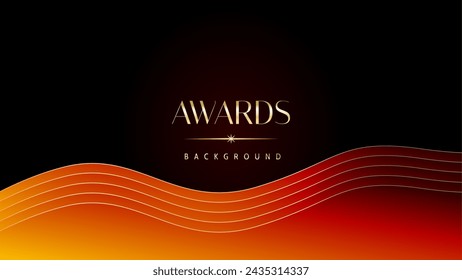 Fondo de gráficos naranja rojo y dorado de los premios. Elegante diseño de plantilla premium naranja. Tarjeta de invitación de boda. Invitación de ceremonia de compromiso. Plantilla de diseño abstracto corporativo premium de lujo.