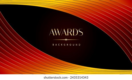 Red orange and golden awards graphics background. Elegant orange premium template design. Wedding invitation card. Engagement ceremony invite. Luxury premium corporate abstract design template.