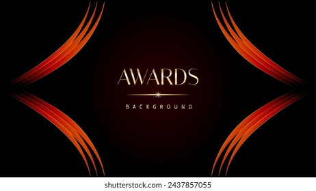 Red orange and golden awards graphics background. Elegant orange premium template design. Wedding invitation card. Engagement ceremony invite. Luxury premium corporate abstract design template.	