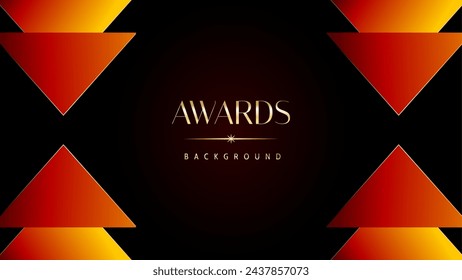Fondo de gráficos naranja rojo y dorado de los premios. Elegante diseño de plantilla premium naranja. Tarjeta de invitación de boda. Invitación de ceremonia de compromiso. Plantilla de diseño abstracto corporativo premium de lujo.	