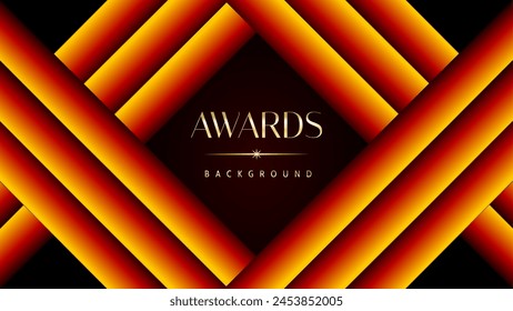 Red orange and golden awards graphics background. Elegant orange premium template design. Wedding invitation card. Engagement ceremony invite. Luxury premium corporate abstract design template.	