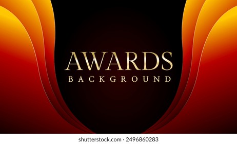 Red orange and golden awards graphics background. Elegant orange premium template design. Wedding invitation card. Engagement ceremony invite. Luxury premium corporate abstract design template.