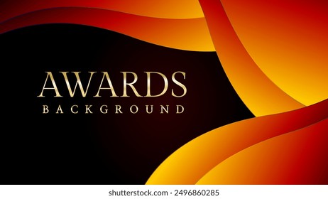 Red orange and golden awards graphics background. Elegant orange premium template design. Wedding invitation card. Engagement ceremony invite. Luxury premium corporate abstract design template.