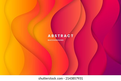 Red and orange gradient background dynamic wavy light and shadow. liquid dynamic shapes abstract composition. modern elegant design background. illustration vector 10 eps.