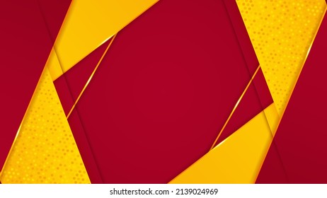 Red and orange gradient background with golden lines, halftone decoration. Vector illustration for posters, flyers, websites, covers, banners, presentation design, social media cover