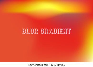Red and orange gradient mesh background. Abstract blurred smooth image. Smooth blend banner template. Iridescent holographic wallpaper, frame, banner. Funky gradient texture and lettering