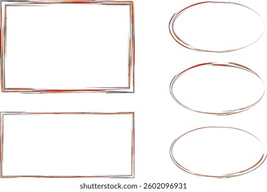 red orange gray colorful stroke art sketchy abstract frames