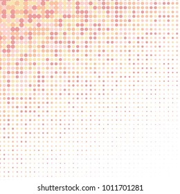 Red, orange, gray halftone dots. Colorful geometric gradient for pop art designs. Geometric vintage monochrome fade wallpaper. Pop art print. Dotted geometric retro pattern. Comic halftone background.
