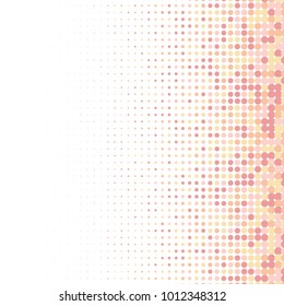Red, orange, gray halftone dots. Colorful geometric gradient for pop art designs. Geometric vintage monochrome fade wallpaper. Pop art print. Dotted geometric retro pattern. Comic halftone background.
