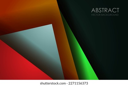 Red orange green background overlap dimension grey vector illustration message board for text and message design modern website