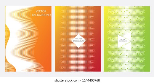 red orange green geometric halftone vector background 