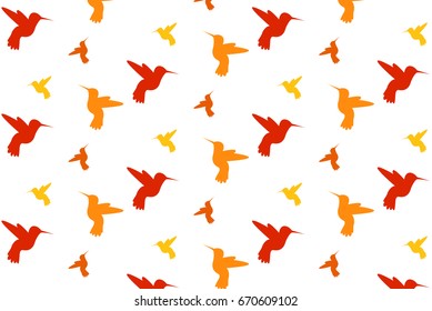 Red and orange humming bird pattern
