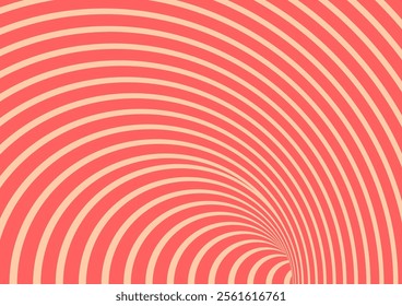 Red and orange hypnotic wormhole tunnel optical Illusion background.