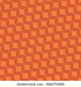 Rote und orangefarbene Maschen, rhombus-Formen. Tropischer Spaß, Vektormuster im Sommer Thema. Nahtloser, sich wiederholender Hintergrund. Textilfarbe. Armbanduhr. Schleifpapier. Dauerdruck