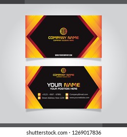 Red and orange Modern Business card vector template.