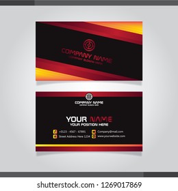 Red and orange Modern Business card vector template.