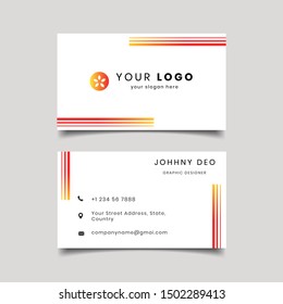 red orange modern business card template vector