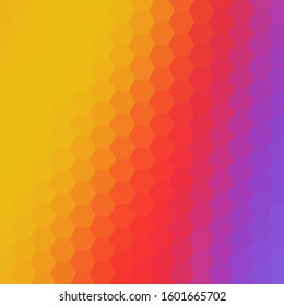 red, orange, purple hexagons. vector abstraction