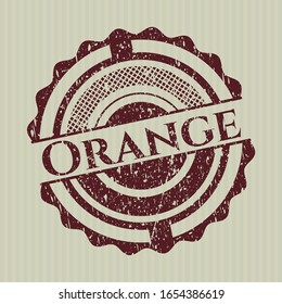 Estampilla de textura de hule de goma naranja rojo