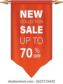 Red and Orange Sale Banner new collection sale vector illustration banner poster design	

