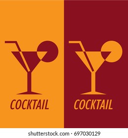 red orange simple design shape cocktail logo