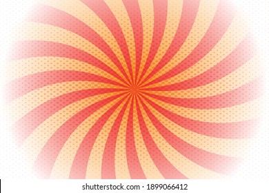 Red, orange spiral background pop art retro vector illustration kitsch drawing