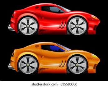 Red and Orange Sport Cars