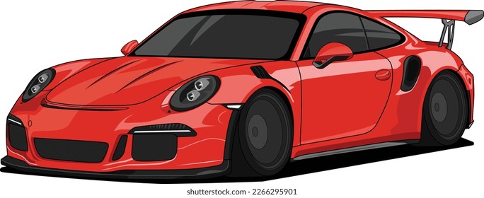Red orange sport vector car supercar