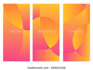 Red and orange summertime gradient banner for screen, surface design, background. Abstract vector illustration for web, ui, ux, social media.
