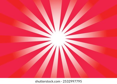 Red and orange sunbeam with rays, centered on a background